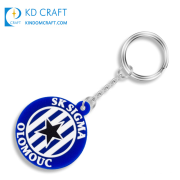 Wholesale china custom promotional small gadgets embossed 2d soft pvc rubber star logo keychain